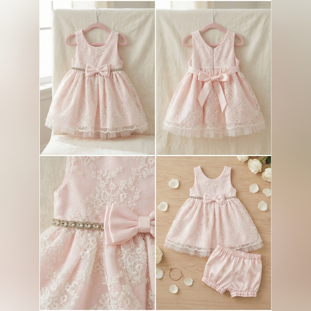 American Princess Pink Lace Formal Dress